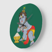 Lord Krishna Wall Clock Grote Klok (Hoek)