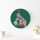 Lord Krishna Wall Clock Grote Klok (Huis)