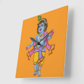 Lord Krishna Wall Clock Vierkante Klok (Hoek)