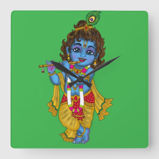 Lord Krishna wandklok  (Voorkant)