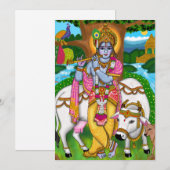 Lord Krishna Wenskaart Feestdagenkaart (Voorkant / Achterkant)