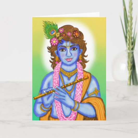 Lord Krishna wenskaart Kaart (Voorkant)