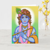 Lord Krishna wenskaart Kaart (Gele Bloem)