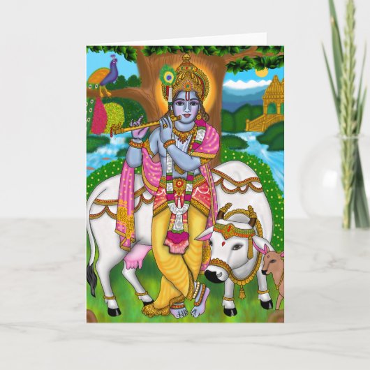 Lord Krishna Wenskaart Kaart (Voorkant)