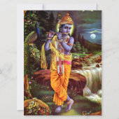 Lord Krishna with Flute Hindu God Kaart (Voorkant)