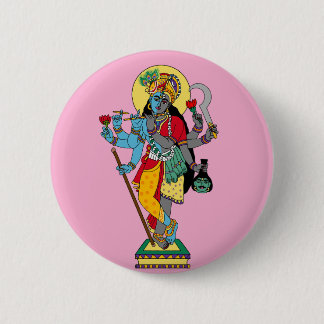 Lord Krishnakali Stickers Ronde Button 5,7 Cm