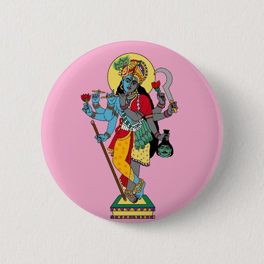 Lord Krishnakali Stickers Ronde Button 5,7 Cm (Voorkant)