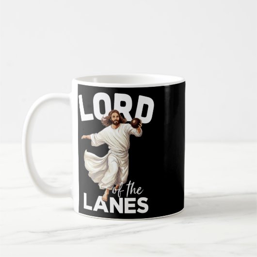 Lord Lanes Funny Christelijk Christ Gutter Bowling Koffiemok (Links)
