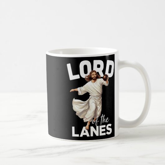 Lord Lanes Funny Christelijk Christ Gutter Bowling Koffiemok (Rechts)
