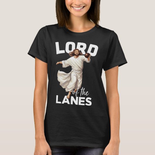 Lord Lanes Funny Christelijk Christ Gutter Bowling T-shirt (Voorkant)