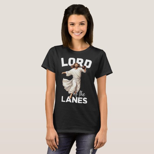 Lord Lanes Funny Christelijk Christ Gutter Bowling T-shirt (Voorkant volledig)