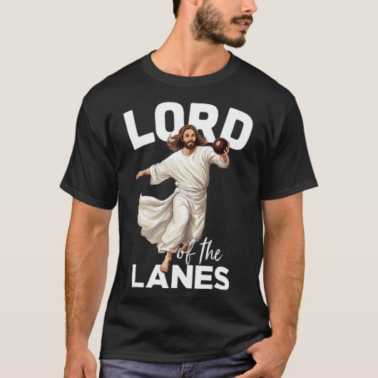 Lord Lanes Funny Christelijk Christ Gutter Bowling T-shirt (Voorkant)