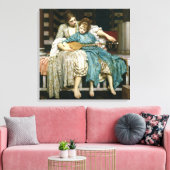Lord Leighton's Music Lesson Canvas Afdruk (Insitu (Woonkamer))