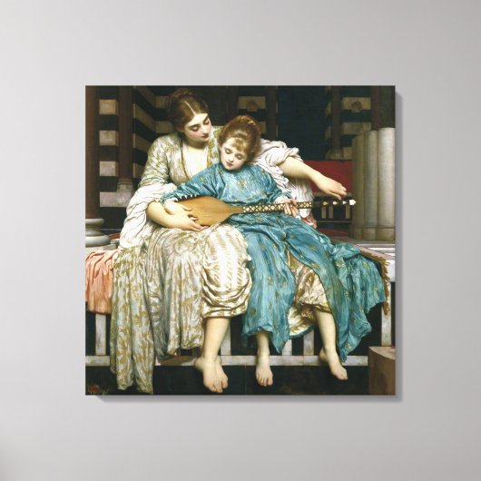 Lord Leighton's Music Lesson Canvas Afdruk (Voorkant)