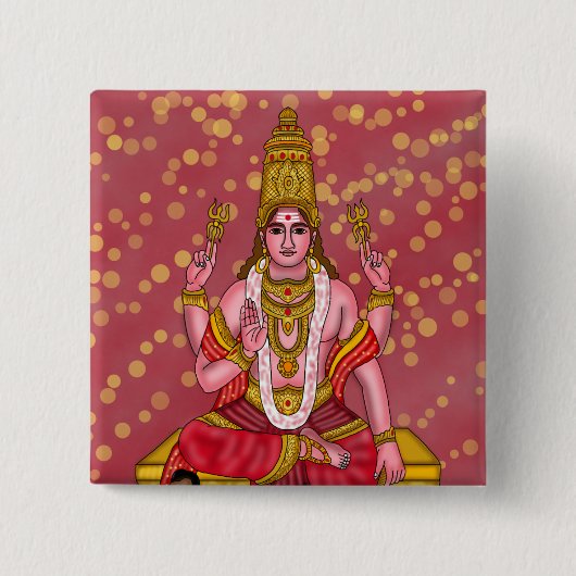 Lord Mangal Knop Vierkante Button 5,1 Cm (Voorkant)
