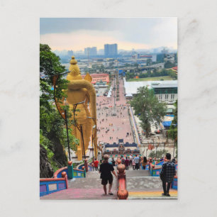 Lord Murugan achteraan bij de trap van Batu Caves Briefkaart