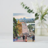 Lord Murugan achteraan bij de trap van Batu Caves Briefkaart (Staand voorkant)