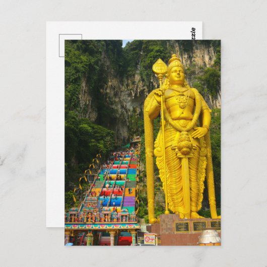 Lord Murugan en trap op Batu Caves 2 Briefkaart (Voorkant / Achterkant)