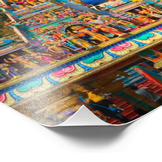 Lord Murugan en trap op Batu Caves 2 Foto Afdruk (Hoek)