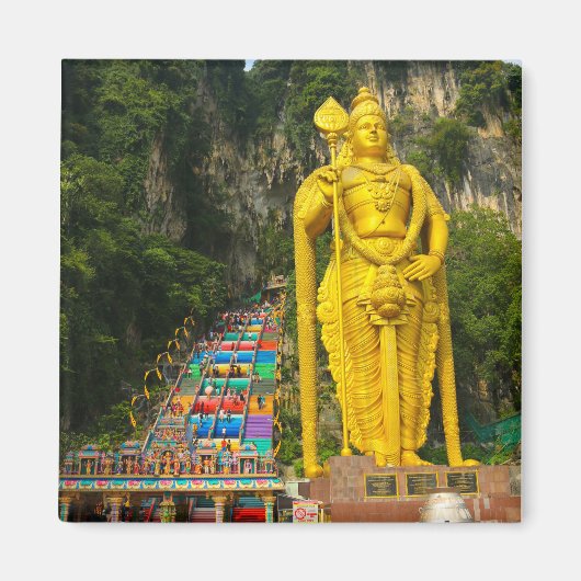 Lord Murugan en trap op Batu Caves 2 Magneet (Voorkant)