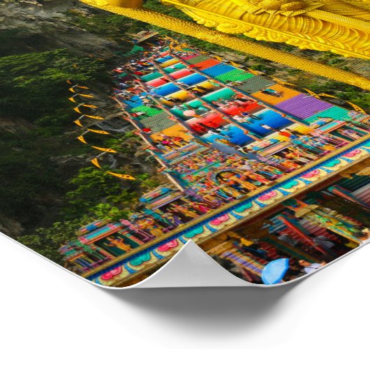 Lord Murugan en trap op Batu Caves 2 Poster (Hoek)