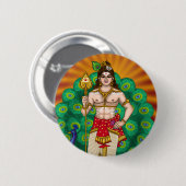 Lord Murugan Knop Ronde Button 5,7 Cm (Voorkant /achterkant)