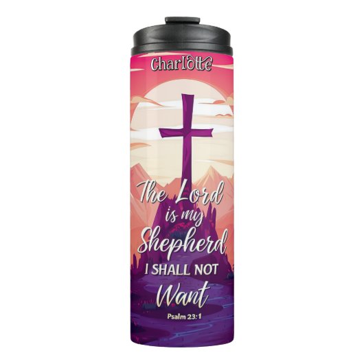 Lord My Shepherd Mountain Sunrise Thermosbeker (Voorkant)