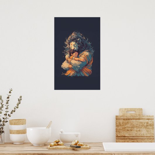 Lord Narasimha Hugging Prahlada Poster (Keuken)