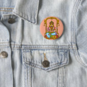 Lord Narasimha-knop Ronde Button 5,7 Cm (In situ)