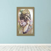 Lord Narasimha - omwikkeld doek Canvas Afdruk (Insitu (Houten vloer))