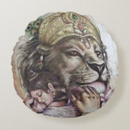 Lord Narasimha - Pillow Rond Kussen