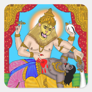 Lord Narasimha-sticker Vierkante Sticker