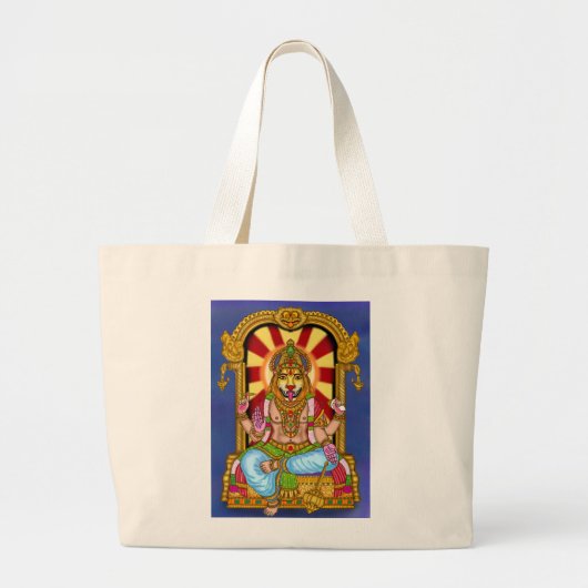 Lord Narasimha-tas Grote Tote Bag (Voorkant)