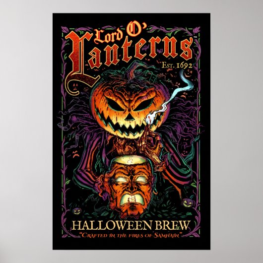 Lord O' Lanterns Poster - Halloween Brouwlabel (Voorkant)