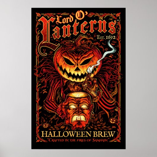 Lord O’ Lanterns Poster – Halloween Brouwsel Label (Voorkant)
