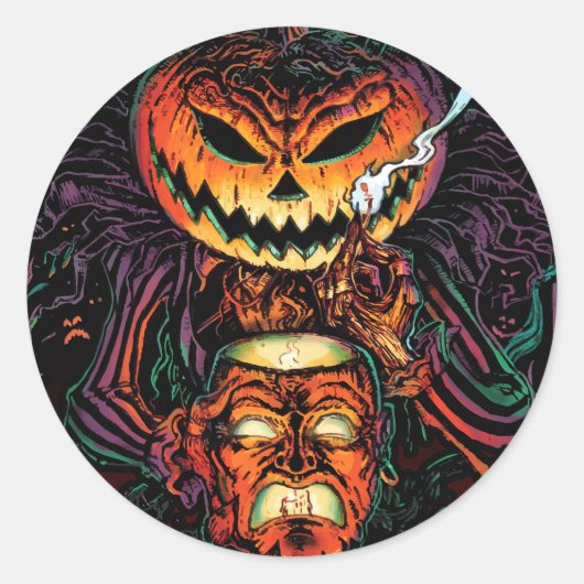 Lord O' Lanterns Ronde Horror Sticker - Halloween (Voorkant)