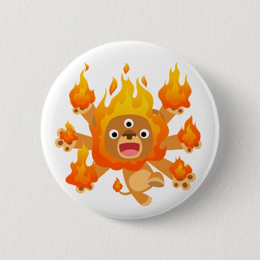 Lord of Fire! Button Badge (schattige cartoon leeu (Voorkant)