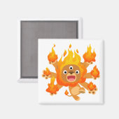 Lord of Fire! (schattige cartoon leeuw) Magnet (Voorkant / Achterkant)