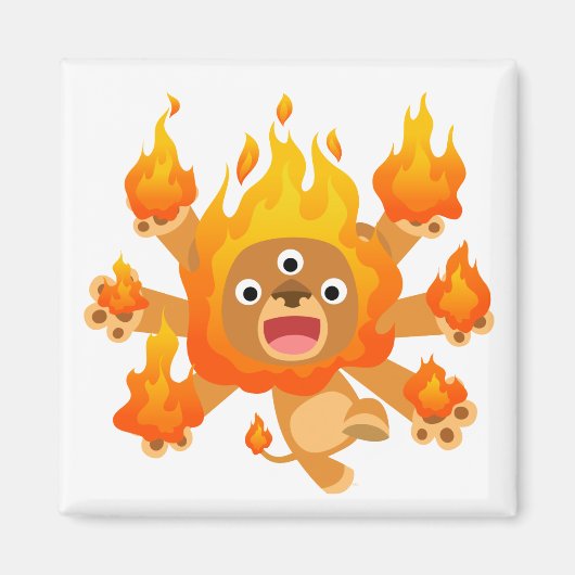 Lord of Fire! (schattige cartoon leeuw) Magnet (Voorkant)