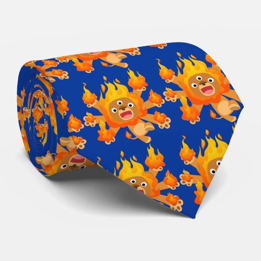 Lord of Fire! (schattige cartoon leeuw) Stropdas (Opgerold)