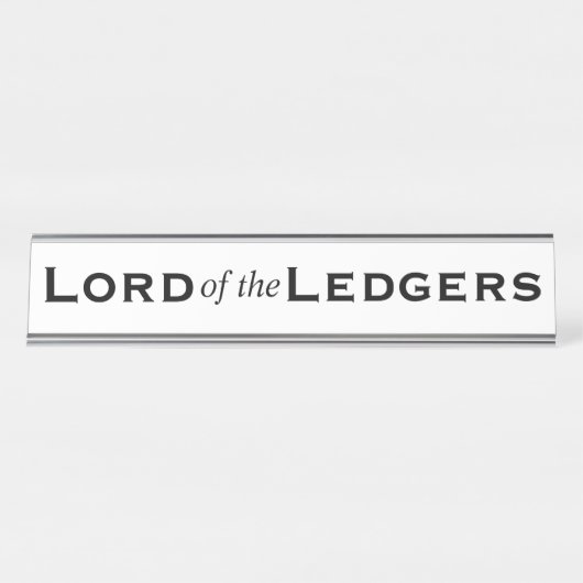 Lord of Ledgers Funny Mannen CFO Accountant Bureau Naambordje (Voorkant)