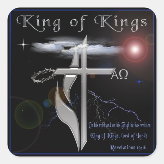 Lord of Lords Koning der Koningen Vierkante Sticker (Voorkant)