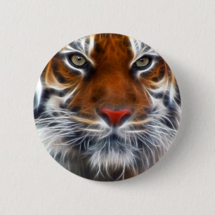 Lord of the Indian Oerwouden, The Royal Bengal Tig Ronde Button 5,7 Cm