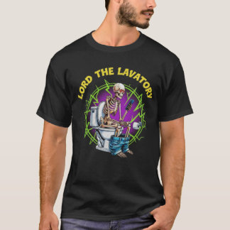 LORD OF THE LAVATORY – Skeleton on Toilet Graphic T-shirt