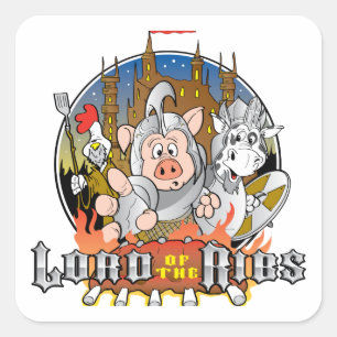 LORD OF THE RIBS BBQ VIERKANTE STICKER