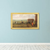 Lord Portmore Watching Racepaarden on Exercise on Canvas Afdruk (Insitu (Houten vloer))