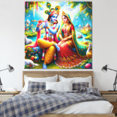 Lord Radha Krishna Canvas Afbeelding (Insitu (Slaapkamer))