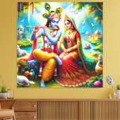 Lord Radha Krishna Canvas Afbeelding (Insitu (Woonkamer))