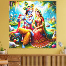 Lord Radha Krishna Canvas Afbeelding