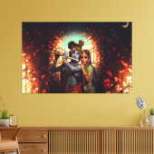 Lord Radha Krishna Canvas Afbeelding 2 (Insitu (Woonkamer))